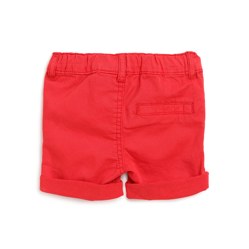 Boys Medium Red Solid Shorts image number null